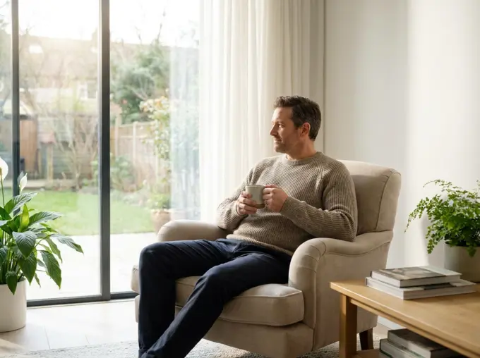 Confident man enjoying a relaxed, healthy lifestyle